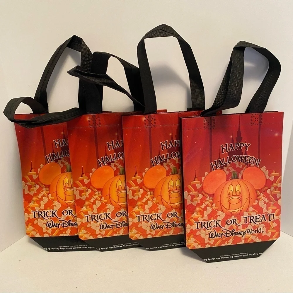 Walt Disney World Mickey's Halloween Party Small Trick Or Treat Bags Set of 4